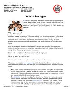 How is teen acne treated? - Wellness Practices of America