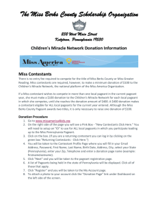 2016 MBCSO Children`s Miracle Network Information