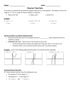 Inverse Functions notes