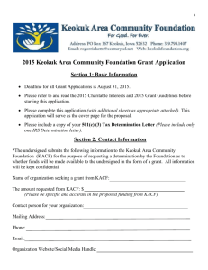 2015 KACF Grant Application