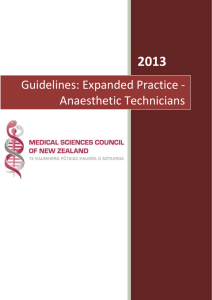 Guidelines: Expanded Practice - Anaesthetic Technicians