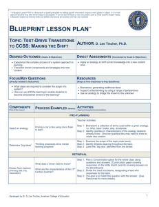 blueprint lesson plan ** Topic - American College of Education