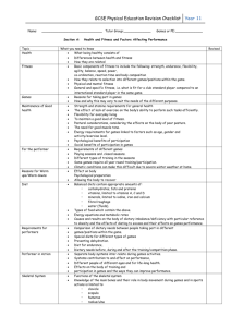 GCSE Physical Education Revision Checklist