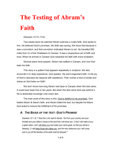 The Testing of Abram`s Faith