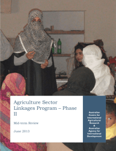 Agriculture Sector Linkages Program * Phase II