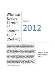 Who was Robert Forman of Scotland 1296? (2nd