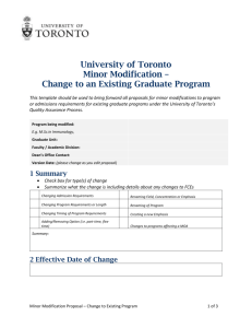 Change to an Existing Graduate Program - Office of the Vice