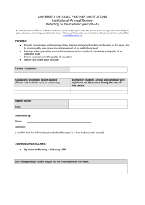 Institutional Annual Review form