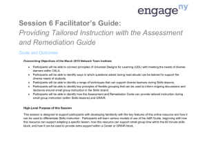 Providing Tailored Instruction with the Assessment and