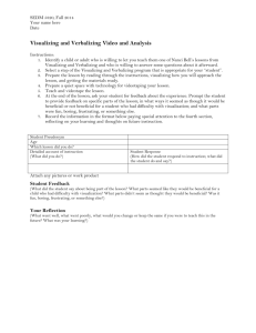 Rubric for the Visualizing and Verbalizing Video and Analysis