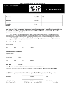 F-1/F-3 Visa Holders OPT Notification Form