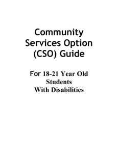 Community Services Option Guide - Wisconsin Statewide Transition