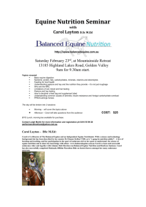 Equine Nutrition Seminar with Carol Layton