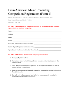 Latin American Music Recording Competition Registration (Form 1