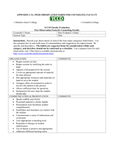 Peer Observation Form for Counseling