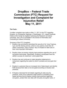DropBox – Federal Trade Commission