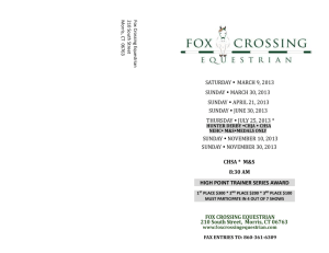 FOX CROSSING EQUESTRIAN 210 South Street, Morris, CT 06763