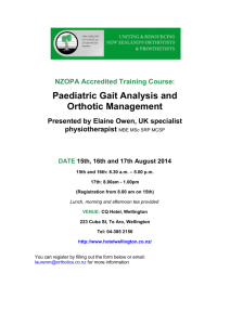 Paediatric Gait Analysis and Orthotic Management