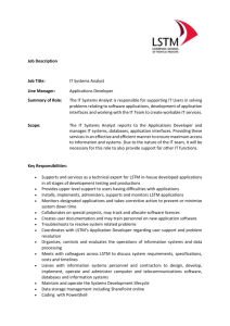 Job Description Job Title: IT Systems Analyst Line Manager