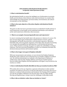 Johns Hopkins Individualized Health Initiative Frequently Asked