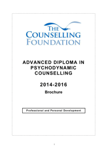 advanced diploma in - Counselling Foundation