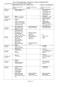 Year 11 mock examination timetable 2014
