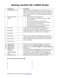 checklist of MENA requirements.