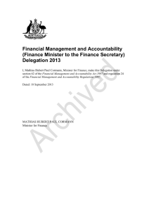 (Finance Minister to Finance Secretary) Delegation 2013