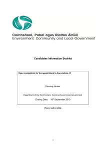 Planning Advisor - Booklet - Department of Environment and Local