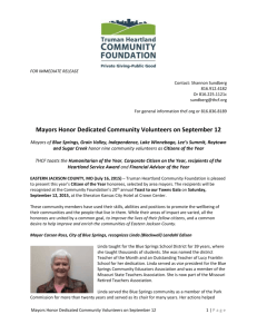 Mayors Honor Dedicated Community Volunteers on September 12