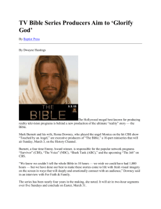 TV Bible Series Producers Aim to `Glorify God`