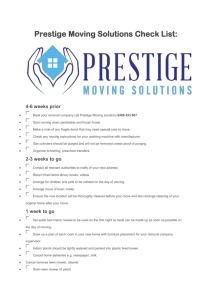 Prestige Moving Solutions Check List