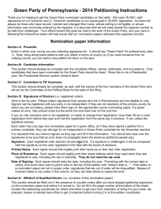 Green Party of Pennsylvania - 2014 Petitioning Instructions