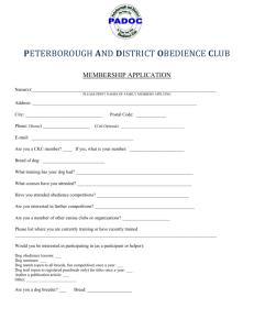 peterborough and district obedience club membership application