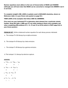 Nuclear equations Background Info