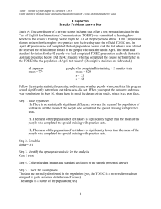 Turner Answer Key for Chapter Six Revised 4 2 2015 Using statistics