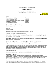 Board Minutes March 17, 2015