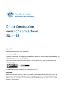 Direct Combustion emissions projections 2014*15