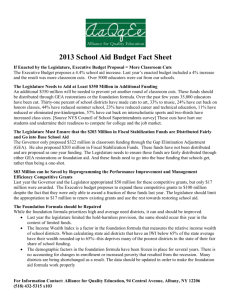 2013 School Aid Budget Fact Sheet