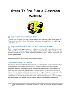 Steps To Pre-Plan a Classroom Website
