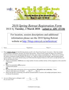 2010 Spring Retreat Registration Form