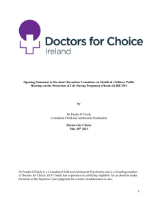 Opening Statement to the Joint Oireachtas Committee on Health