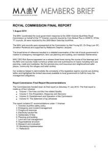Royal Commission final report - Municipal Association of Victoria