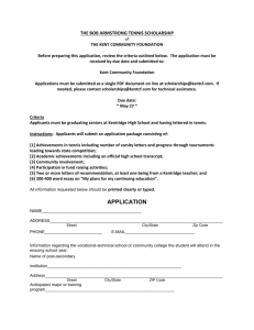 Bob Armstrong Tennis Scholarship Application