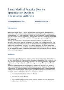 Rheumatoid Arthritis Specification 2015