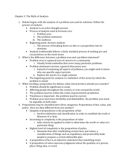 PROPOSITIONS OF FACT, VALUE & POLICY