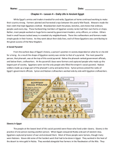 Chapter 4 – Lesson 4 – Daily Life in Ancient Egypt
