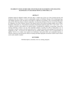 feasibility study of iron ore concentrate de