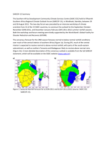 the recent consensus forecast presented at the Southern African