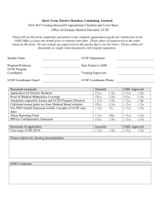 2007 UCSF Housestaff Appointment Checklist and Cover Sheet